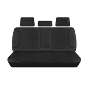 Mitsubishi Triton MV Dual Cab 2023-On TRADIES Rear Black Canvas Seat Covers