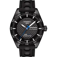 在飛比找PChome24h購物優惠-TISSOT PRS516 系列時尚機械腕錶-黑x橡膠錶帶/