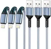 iPhone Charger 3pack 10FT Apple MFi Certified Nylon Braided Lightning Cable Fast Charging Long USB Charging Cable High Speed Transfer Cord for iPhone 14 13/12/11 Pro Max/XS MAX/XR/XS/X/8/7/Plus/6S