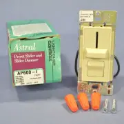 Lightolier Astral Ivory Preset Slide Dimmer Light Switch On/Off 600W AP600-I