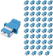 50Pcs LC-UPC to LC-UPC Couplers, Duplex Fiber Optical Adapters Cable Connectors with Panel Mounting Wing