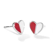 Solid 925 Sterling Silver Harmonious Red Love Earrings