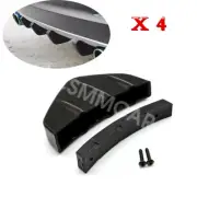 Shark Fin Spoiler Wings ABS Car Rear Bumper Splitter 4Pcs Diffuser Fin Black