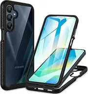 CENHUFO for Samsung A16/A16 5G Case, Fits Samsung Galaxy A16 5G/4G Phone Case Built-in Screen Protector, 360 Full Body Protective Cover Shockproof Bumper Clear Case for Samsung A16 4G/5G Case -Black