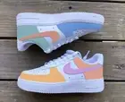 Air Force 1 Custom White Shoes Peach Lavender Mint Green Spring Vibes Palette
