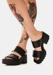 [VAGABOND SHOEMAKERS] Black Dioon Platform Sandals