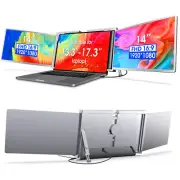 Portable Triple Monitor for Laptop,1080p 14-Inch FHD IPS Screen,[Only 1 Cable Co