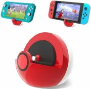 For Nintendo Switch/Lite/OLED Console Red Poke Ball Charging Dock Charger Stand