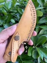 Handmade 4”Fixed blade Knife Leather Sheath / Scout Holster / Knife Case