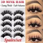 Handmade Reusable 3D Faux Mink Hair Natural Long False Eyelashes Wispy Fluffy