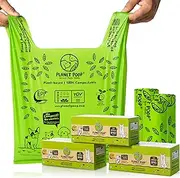 PLANET POOP Home Compostable Dog Poo Bags 90, XL Sized Cat Litter Box Clean-up Doggy Waste Bag with Handles, Pooper Scooper Swivel Bin, Biodegradable for Dogs Extra-Large Grocery Size Eco Pet Supplies