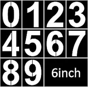 Denylo pro 6 Inch Number Stencils Set Plastic Reusable Digital Templates for Cake Stencil Address Painting