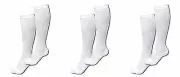 3 Pair Lg/XL White Graduated Compression Socks Support Stockings Men's Women's
