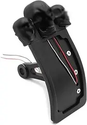 Motorcycle Rear Taillight Black Curve Side Mount License Plate Bracket w/LED Tail Light 7/8" 1" Axle Motorcycle Parts (Color : Black)
