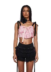 [ZEMETA] Rosy Shell Corset Top