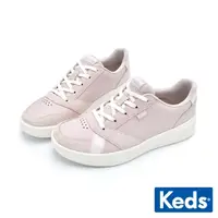 在飛比找momo購物網優惠-【Keds】THE COURT 復古時尚皮革運動風鞋款-淺粉