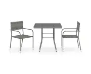 3 Piece Garden Dining Set Poly Rattan Anthracite & Grey