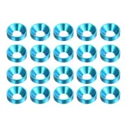 20pcs Countersunk Washer M5 Anodized Aluminum Alloy Finishing Washers, Sky Blue