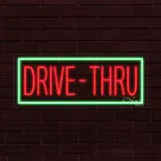NEW "DRIVE-THRU" w/BORDER 30x12x1 INCH LED FLEX WINDOW/WALL INDOOR SIGN 30539
