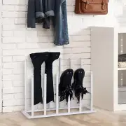 White Metal Free Standing Boot Shoe Rack Organizer, Holds up 6 Pairs of Boots
