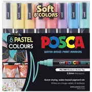 Uni Posca PC5M Paint Markers Pastel Colours 8 Pack 2.5mm NIB
