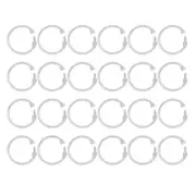 24Pcs Curtain Rings ABS Transparent O Shape Shower Curtain Hooks for Bathroom Shower Rod
