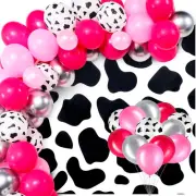 Tatuo 109 Pcs Cow Party Decorations Includes Backdrop 105 Pcs Balloons and Ballo