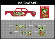 Hot Wheels(1/64),55 Gasser "Sitting Fink" Waterslide, Printed White First,Decals