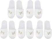 Disposable Slippers,Letters Print Slippers with 5 Pair for Hotel Wedding Party Shooting Props Bride Bridesmaid(bride)