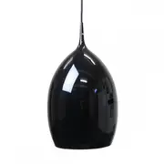 Elena Metal Wine Glass Cord Drop Pendant Light Lamp Reflective Finish - Glossy Black.