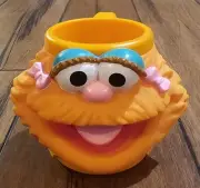 Vintage Sesame Street Zoe 3D Mug Plastic Drink Cup Applause Muppets Henson New