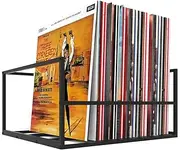 Vinyl Record Storage Black Metal,Vinyl Record Holder Stand Up to 70 LP Albums,Handmade Lp Albums Storage Rack