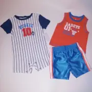 Small Wonders 2 Outfits Baseball Basketball Rookie Dribbler 3-6 Months