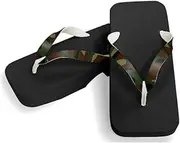 Hajime(一歩) [One Step] [Hajime] Geta Geta Clogs, Soft and Water Resistant, Made of Sponge, 10.6 inches (27 cm), BK/Camouflage x Green, Camouflage x Green (Meisai x Green/27), Maisai × Green, 27.0 cm