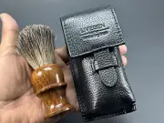 Badger Hair Shaving Brush Wood Handle Storage Travel Case Christmas Man Gift