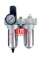1/2" MidFlow Air Moisture Filter Regulator Oiler Separator Lubricator Combo Auto