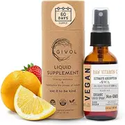 Organic Raw Vitamin C Mist (L-Ascorbic Acid) Extra Strength-Liquid Extract for Kids & Adults - Immune Boost - Vegan- Easy Absorption - Orange/Strawberry Flavor- Non-GMO - 2 oz