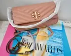 NWT $498 TORY BURCH Kira Chevron S Shoulder Bag Leather Chain Strap MEADOW Blush