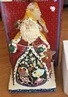 JIM SHORE Ceramic Cookie Jar Santa Clause Christmas 3 Piece Hand painted NIB