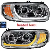 Peterbilt 389 headlights 388 trux heated chrome led pair plug and play