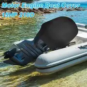 Half Motor Engine Boat Cover 15HP 210D Oxford Cloth Waterproof Outboard Black