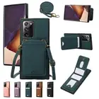 For Samsung Galaxy Note20 Ultra Wallet Leather Crossbody Strap Hybrid Back Case