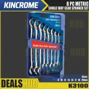 KINCROME 8 Piece Combination Single Way Gear Spanner Set Ratchet METRIC K3100