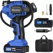 Multipurpose Tire Inflator with 12V Adapter & Auto Shut-Off - Lightweight Design