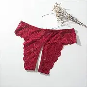 [AYTDNEHGK] 6 Colors Plus Size Open Crotch Panties For Sex Lace Transparent Underwear Women Sexy Lingerie Stretching Thongs Culotte Femme