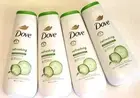 4xDove Refreshing Body Wash - Cucumber & Green Tea 20oz Each 24hr Renewing