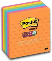 Post-It Lined Super Sticky Notes Rio De Janeiro 101 x 101mm 6-Pack