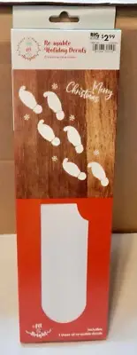 Christmas Re-usable Holiday Decals 27 1/2" x 13" Sheet Smooth Surface NIB 273X