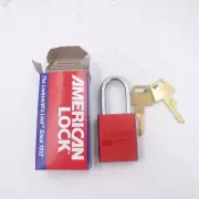 Master Lock Safety Padlock Aluminum Red 1/4" x 1-1/2" Shackle A1106RED w/2 Keys