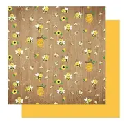 Buzzing By - Sweet as Honey Bee Gnomes - Scrapbook Paper 12x12-5 Sheets